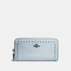 Coach Accordion Zip Wallet With Lacquer Rivets