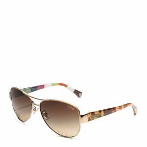Coach   Kristina   Lozenge Metal Aviator Gd Olive One