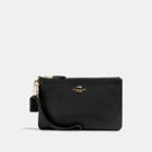 Coach Small Wristlet In Polished Pebble Leather