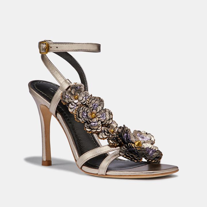 Coach Bianca Sandal With Leather Paillettes