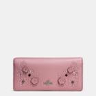 Coach Slim Wallet In Glovetanned Leather With Tea Rose Tooling
