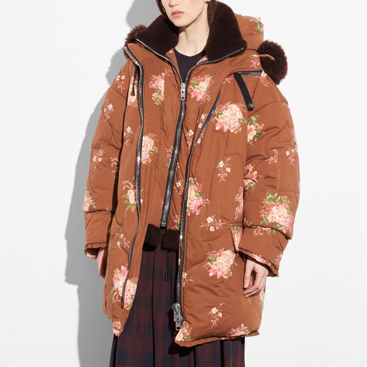 Coach Oversized Eiderdown Printed Puffer Jacket