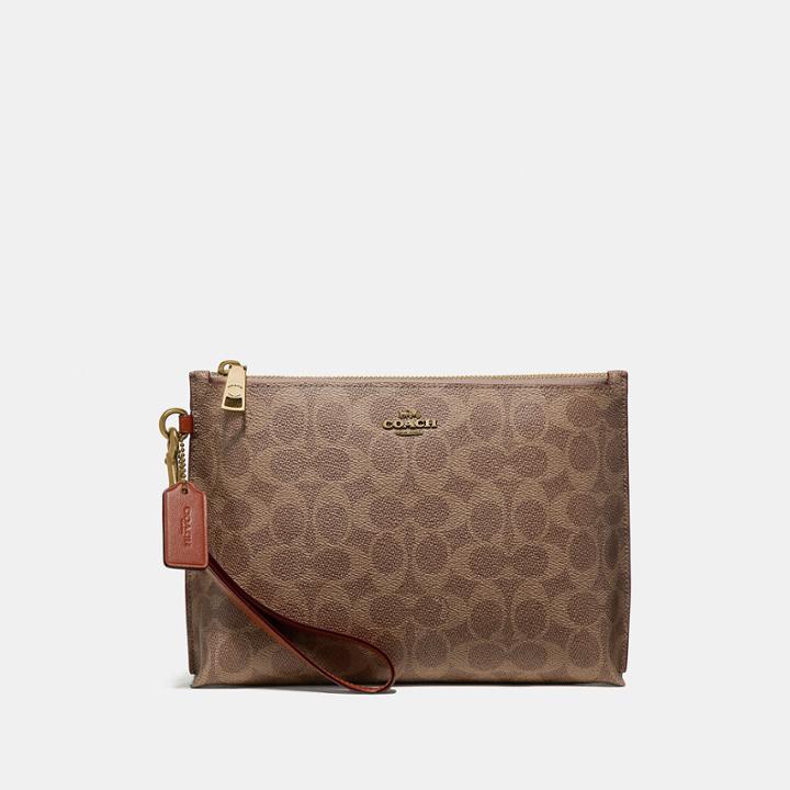 Coach Charlie Pouch In Colorblock Signature Canvas
