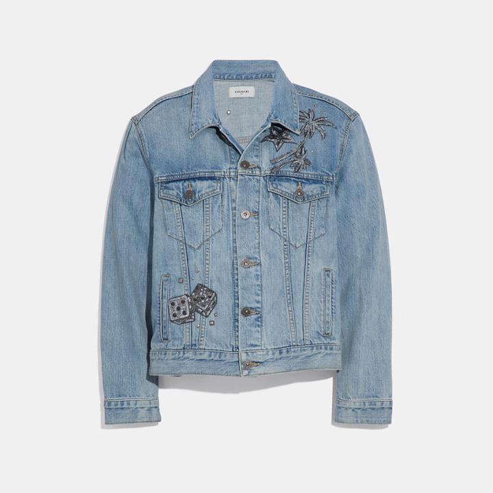 Coach Embellished Denim Jacket