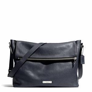 Coach - Thompson Lthr Zip Top Messenger Sv/navy