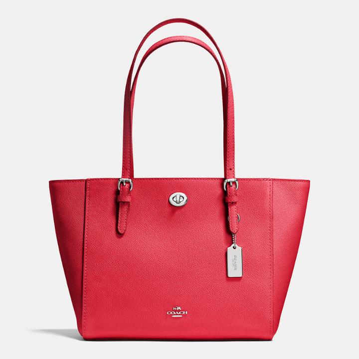 Coach Turnlock Small Tote In Crossgrain Leather