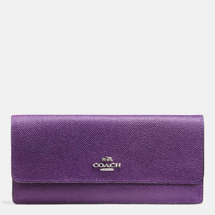Coach Soft Wallet In Crossgrain Leather