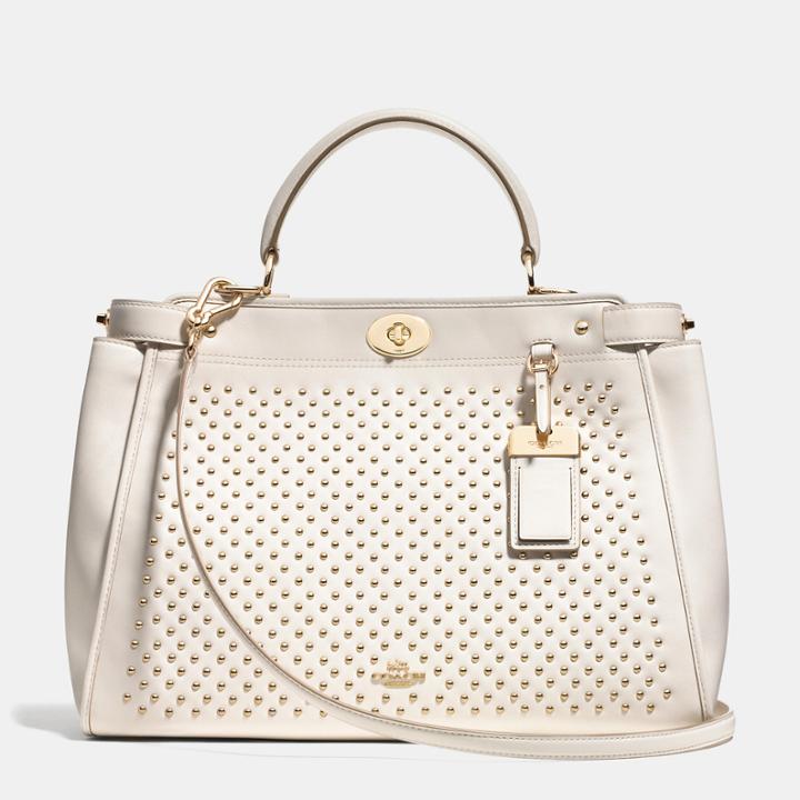 Coach Gramercy Satchel In Studded Leather