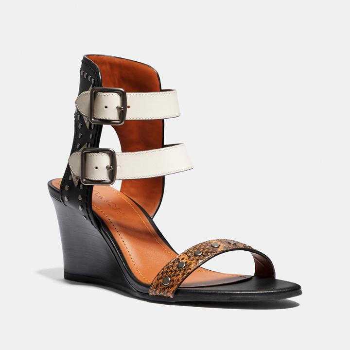 Coach Odessa Wedge With Snakeskin Detail