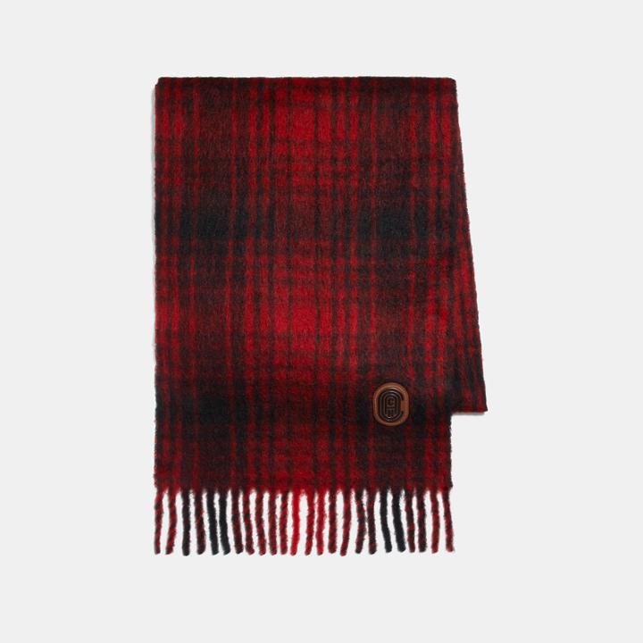 Coach Hunting Plaid Print Oversized Muffler