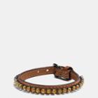 Coach 1941 Thin Leather Cupchain Crystal Bracelet