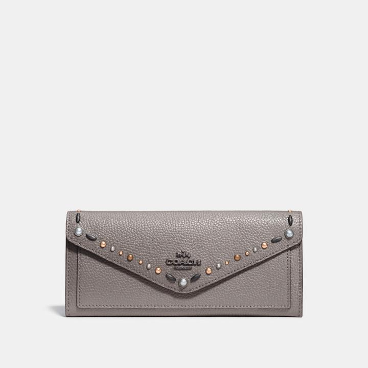 Coach Soft Wallet With Prairie Rivets