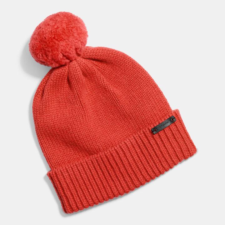 Coach Sheepskin Pom Hat