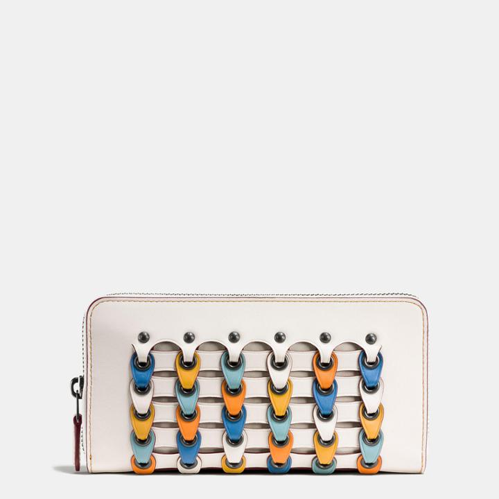 Coach Accordion Zip Wallet In Link Glovetanned Leather