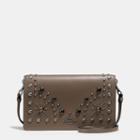 Coach Foldover Crossbody Clutch In Glovetanned Leather With Western Rivets