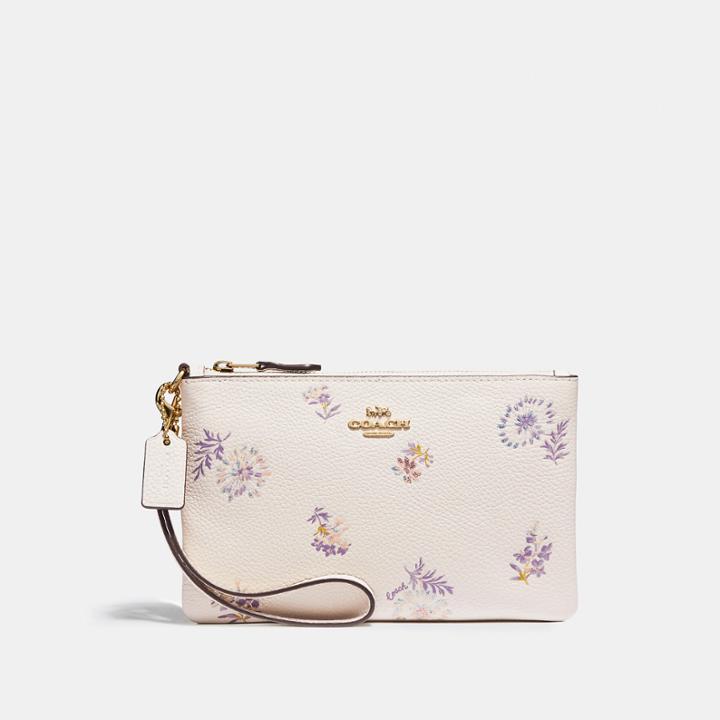 Coach Small Wristlet With Meadow Prairie Print