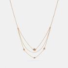 Coach 18k Gold Plated Sunburst Layered Chain Necklace