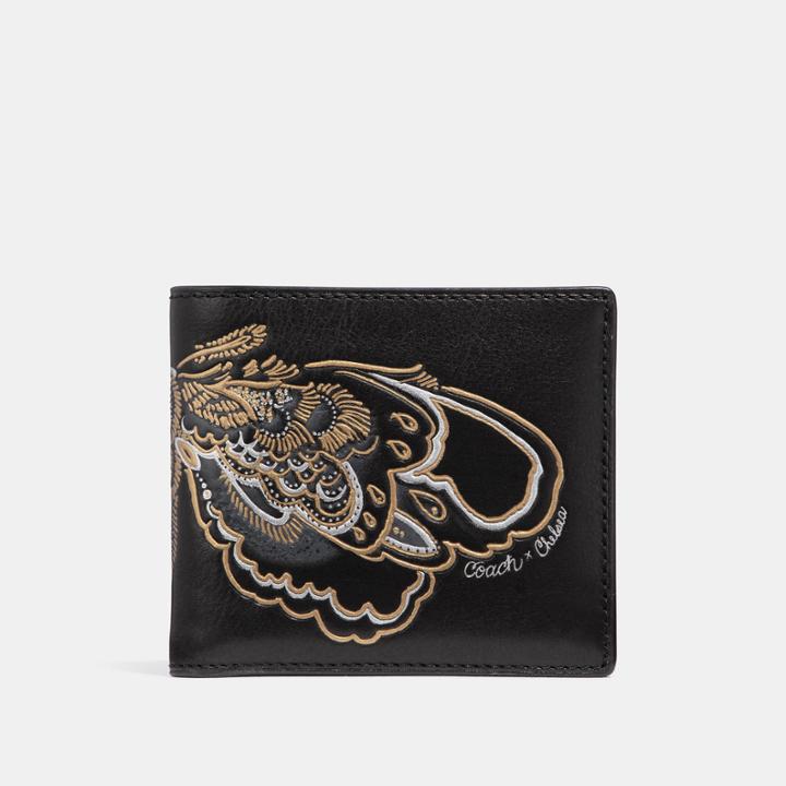 Coach Double Billfold Wallet With Tattoo