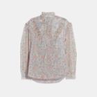 Coach Printed Long Sleeve Blouse With Ruffles