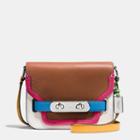 Coach Swagger Shoulder Bag In Rainbow Colorblock Leather