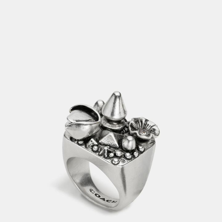 Coach Cluster Studded Ring