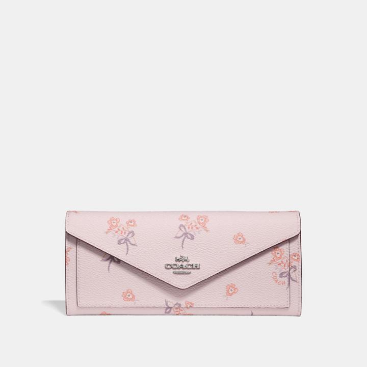 Coach Soft Wallet With Floral Bow Print