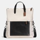 Coach Manhattan Foldover Tote In Mixed Leathers