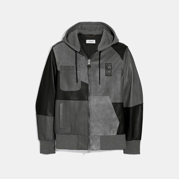 Coach Pieced Suede Hoodie