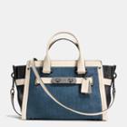 Coach Soft Swagger Carryall In Colorblock Denim