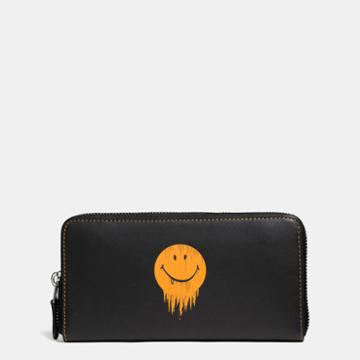 Coach Accordion Wallet In Glovetanned Leather With Gnarly Face Print