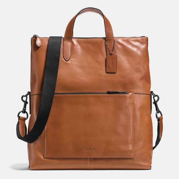 Coach Manhattan Foldover Tote In Sport Calf Leather