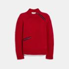 Coach Fitted Crewneck Sweater With Zips