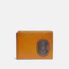 Coach Trifold Card Wallet In Colorblock With Patch