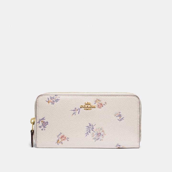 Coach Accordion Zip Wallet With Meadow Prairie Print
