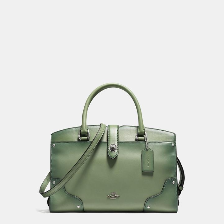 Coach Mercer Satchel 30 In Glovetanned Leather With Tooled Turnlock