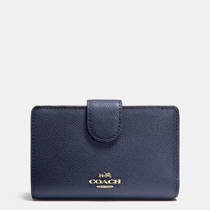 Coach Medium Zip Around Wallet In Crossgrain Leather