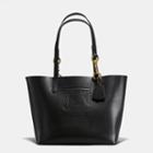 Coach Tote In Glovetanned Leather With Embossed Archive Print