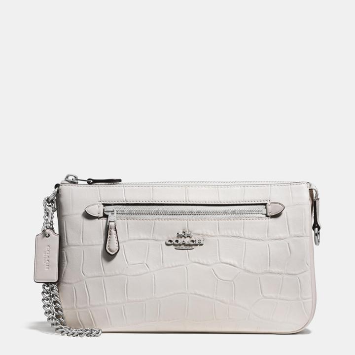 Coach Nolita Wristlet 24 In Croc Embossed Leather