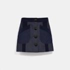 Coach Denim Skirt With Corduroy Detail