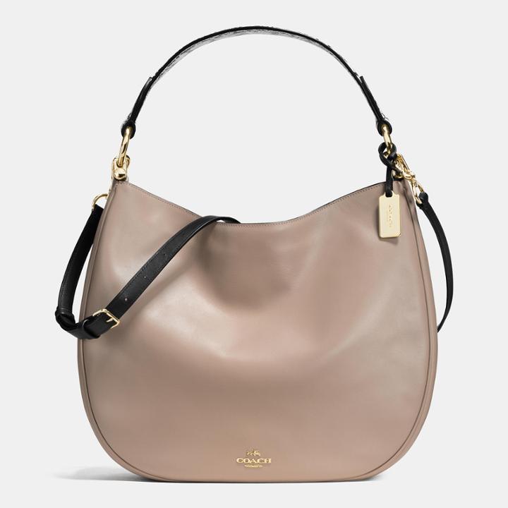 Coach Nomad Hobo In Colorblock Exotic Embossed Leather