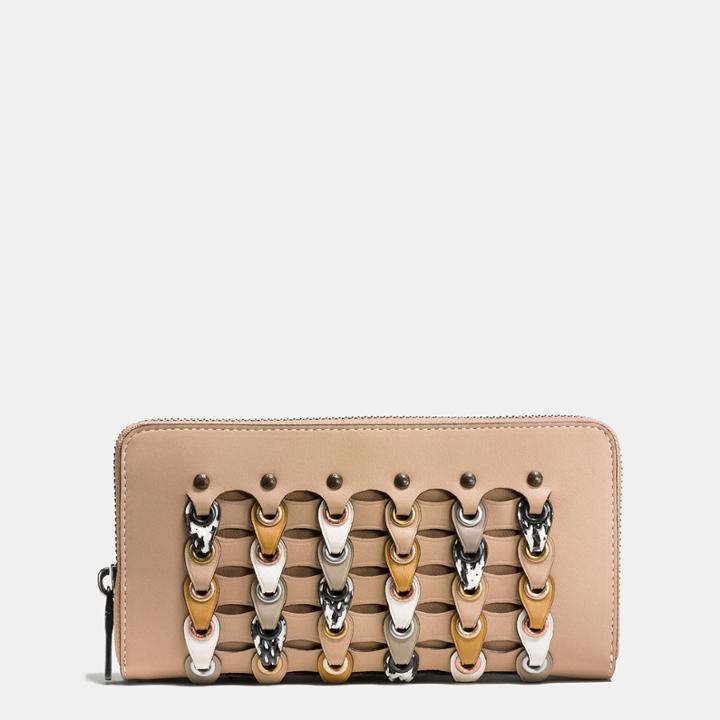 Coach Accordion Zip Wallet In Exotic Link Leather