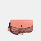 Coach Clutch With Colorblock Snakeskin Detail