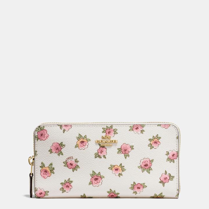 Coach Accordion Zip Wallet In Flower Patch Print Coated Canvas