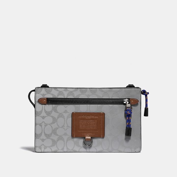 Coach Rivington Convertible Pouch In Reflective Signature Canvas