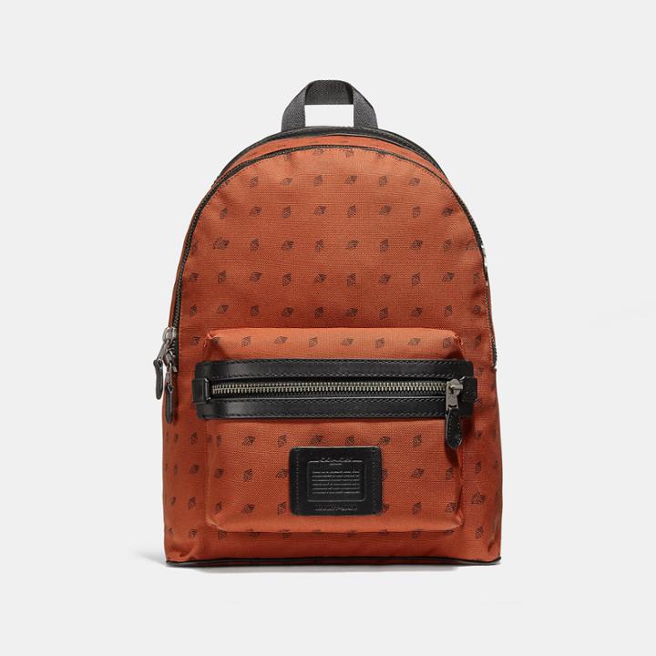 Coach Academy Backpack In Cordura Fabric With Dot Diamond Print