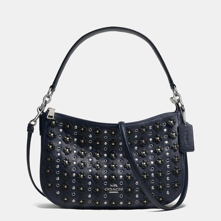Coach Chelsea Crossbody In Floral Rivets Leather