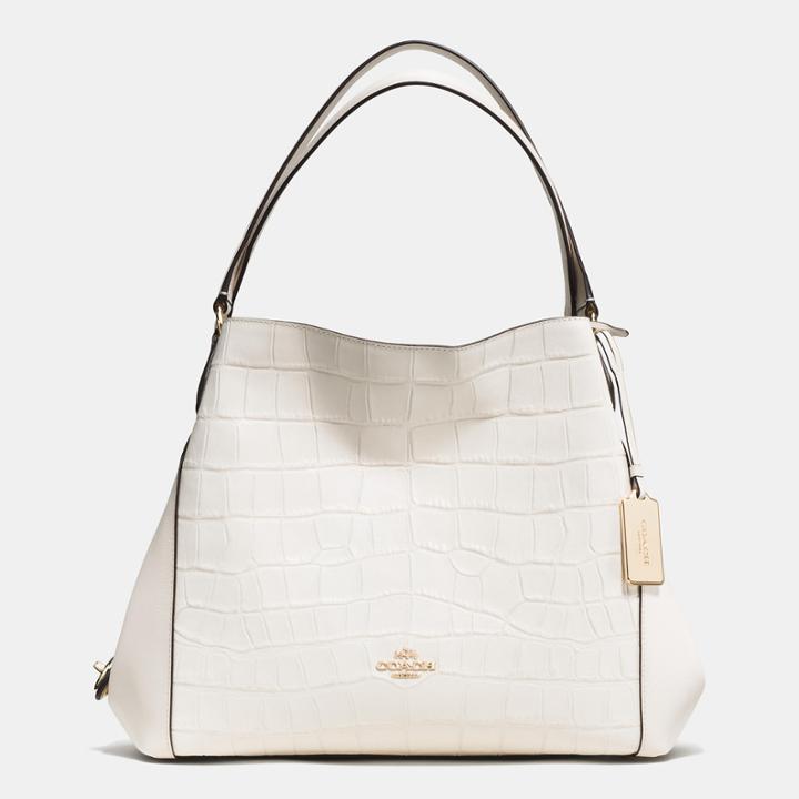 Coach Edie Shoulder Bag 31 In Croc Embossed Leather