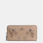 Coach Accordion Zip Wallet In Glovetanned Leather With Tea Rose Tooling