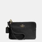 Coach Embossed Small L-zip Wristlet In Leather