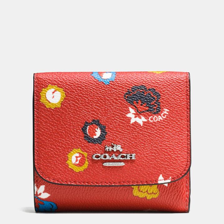 Coach Small Wallet In Wild Prairie Print Coated Canvas